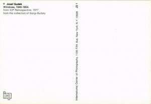 CPM JOSEF SUDEK, WINDOWS 1940-1954 (d1680)