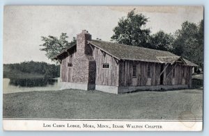 Mora Minnesota MN Postcard View Of Log Cabin Lodge Izaak Walton Chapter Antique