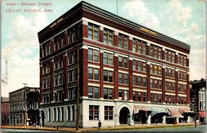 22221- Masonic Temple Cedar Rapids IA Postcard PC14