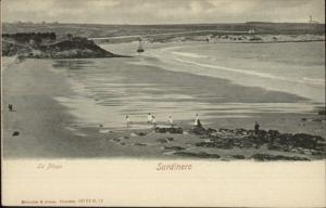 Sardinero Spain Beach & Lighthouse c1905 UDB Postcard