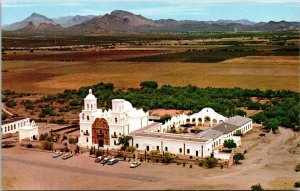 San Xavier Del Bac Mission Tucson Arizona Birds Eye View Chrome Postcard 