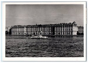1962 Winter Palace River Boat View St. Petersburg Russia RPPC Photo Postcard 