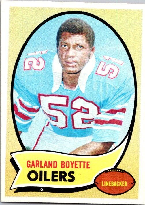 1970 Topps Football Card Garland Boyette Houston Oilers sk21508