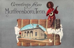 Murfreesboro Tennessee Greetings Post Office Banjo Player Postcard AA49232