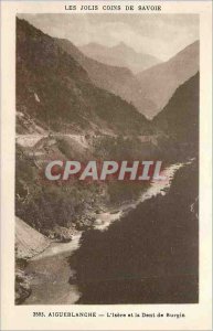 'Old Postcard Aigueblanche L''Isere and the Dent de Burgin'