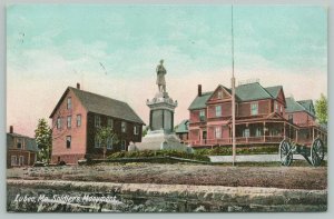 Lubec Maine~Soldiers Monument~1910 Postcard