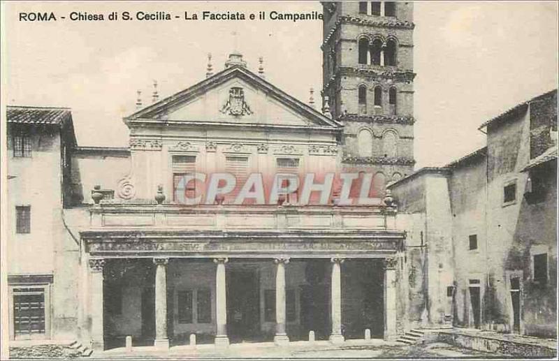  Vintage Postcard Roma - Chiesa di S. Cecilia - Facciata E it Bell-tower