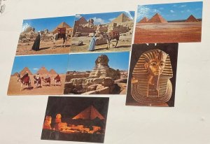 Lot 7 Egypt Postcards Chrome Sphinx Pyramids Camels Postcard