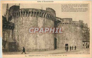 Old Postcard Saint Malo - The Great Gate