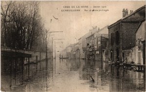 CPA Crue de la Seine GENNEVILLIERS Rue de Paris prolongée (412927)