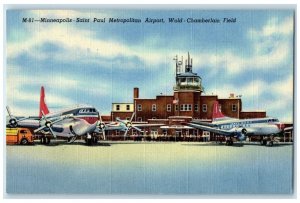 1951 Minneapolis Saint Paul Metropolitan Airport Chamberlain Minnesota Postcard