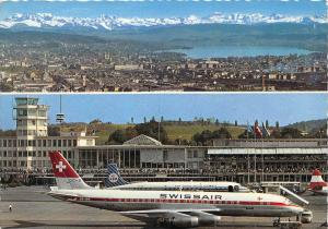 16237   Zurich mit Alpen,Flughafen kloten  Swissair,  Airmail Stamp