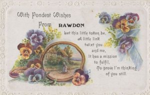 Fondest Wishes From Rawdon Yorkshire Old Greetings Postcard