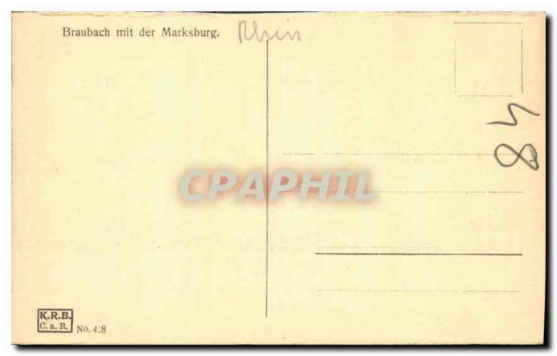 Postcard Old mit der Marksburg Braubach