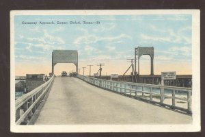 CORPUS CHRISTI TEXAS CAUSEWAY APPROACK BRIDGE VINTAGE POSTCARD