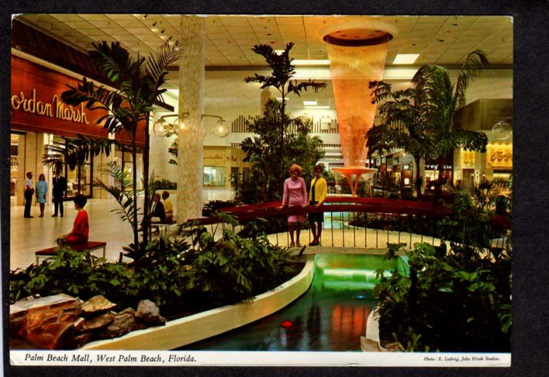 FL Palm Beach Florida Mall Shopping Center Jordan Marsh Store Postcard