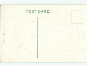 Unused Divided-Back easter CHICK & MOTHER HEN IN FARM YARD r2820