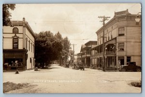 1935 South Street Cars Shop Edmeston New York NY RPPC Photo Antique Postcard