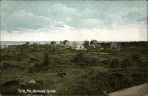 York Maine ME Norwood Farms Bird's Eye View c1910 Vintage Postcard