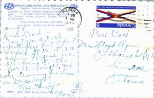 Postcard SK Regina Wheatland Motel and Restaurant Trans-Canada Highway 1970 K10