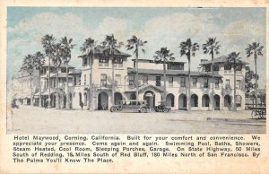 Corning California Hotel Maywood Vintage Postcard AA45157