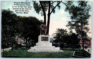 Postcard - Pingree Monument, Grand Circus Park - Detroit, Michigan