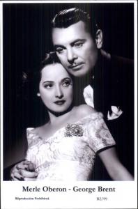 Actor Actress Duo SWIFTSURE 2000 - Postcard MERLE OBERON & GEORGE BRENT