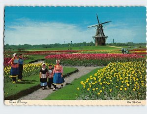 Postcard Floral Plantings, Windmill Island, Holland, Michigan