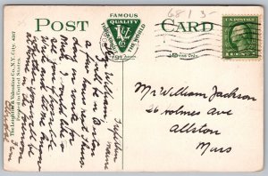 Portland Maine Longfellow Monument & State Street Landmark DB Cancel Postcard 