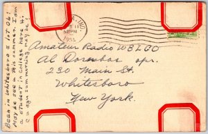 1934 QSL Radio Card New York City W9MEW Amateur Station Posted Postcard