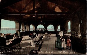 The Shelter at South Park, Fall River MA c1911 Vintage Postcard V46