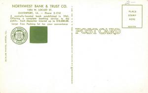Davenport Iowa~Northwest Bank & Trust Co~Locust Street~Mailbox~1950s Cars~1958 