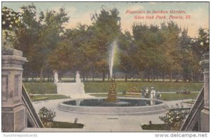 Illinois Peoria Fountain In Sunken Garden Glen Oak Park 19110