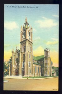 Burlington, Vermont/VT Postcard, View Of St. Mary's Cathedral