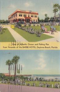 Florida Daytona Beach Barbe Hotel With View Of Atlantic Ocean & Fishing Pier ...