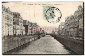 Old Postcard Rennes Quays Duguay Trouin and Lamennais