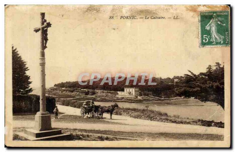 Old Postcard Pornic Calvary