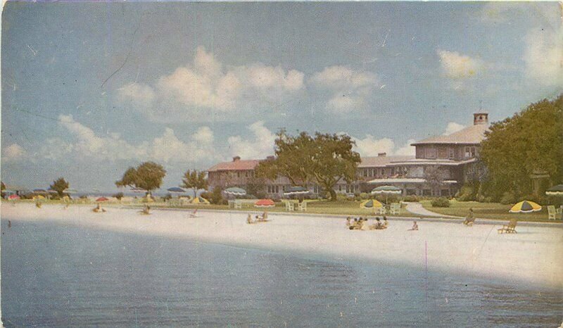 Grand Hotel Point Clear Alabama Salt Water boating 1950s Postcard 21-4270