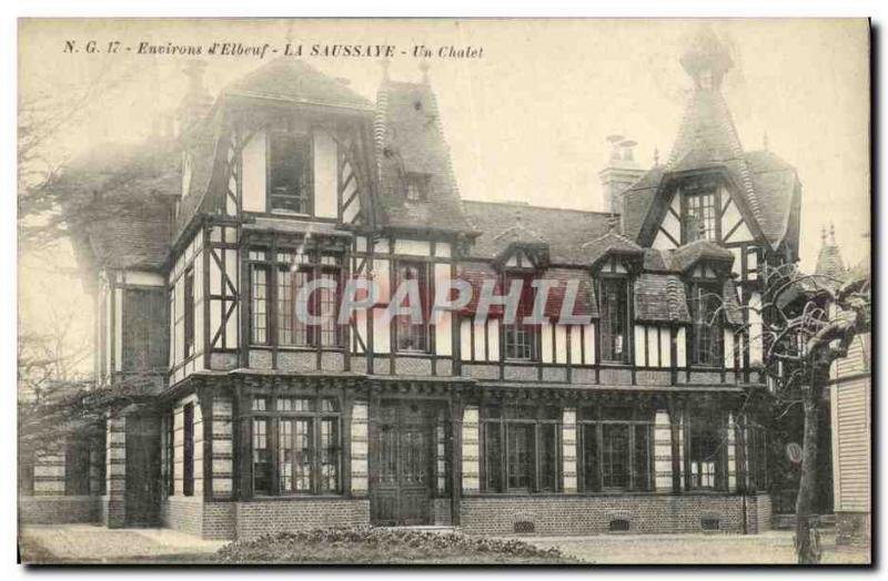 Old Postcard Elbeuf Surroundings of La Saussaye A Chalet