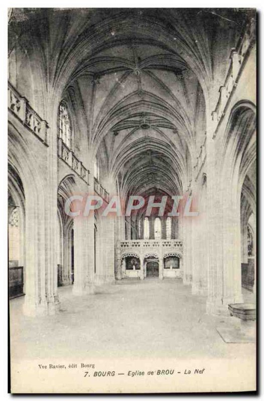 Old Postcard Brou Church Bourg La Nef