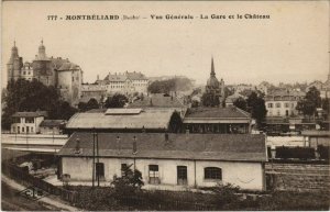 CPA Montbeliard vue generale ,La Gare et le Chateau FRANCE (1099308)