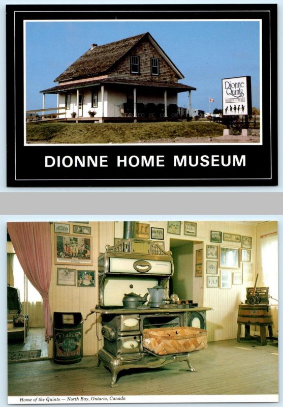 2 Postcards NORTH BAY, Ontario Canada DIONNE QUINTS MUSEUM Quintuplets 4x6