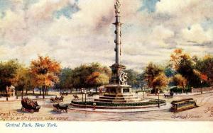 NY - New York City. Central Park, 59th Street & 8th Avenue.  Artist Signed: C...
