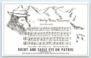 ESTES PARK, CO Colorado ~ ROCKY BEAR & MUSICAL SONG 1989  Postcard