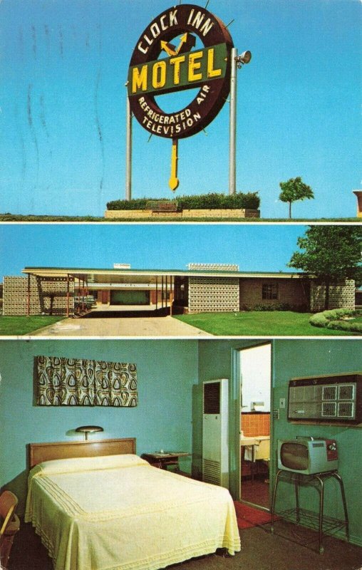Postcard Clock Inn Motel Oklahoma City Oklahoma 