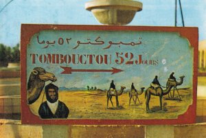 Morocco Tombouctou The Maroc Adventure Begins Signpost Postcard