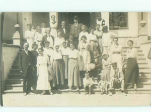 Old rppc GROUP OF PEOPLE Great Postcard AB1291