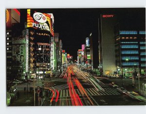 Postcard Ginza at Night Tokyo Japan