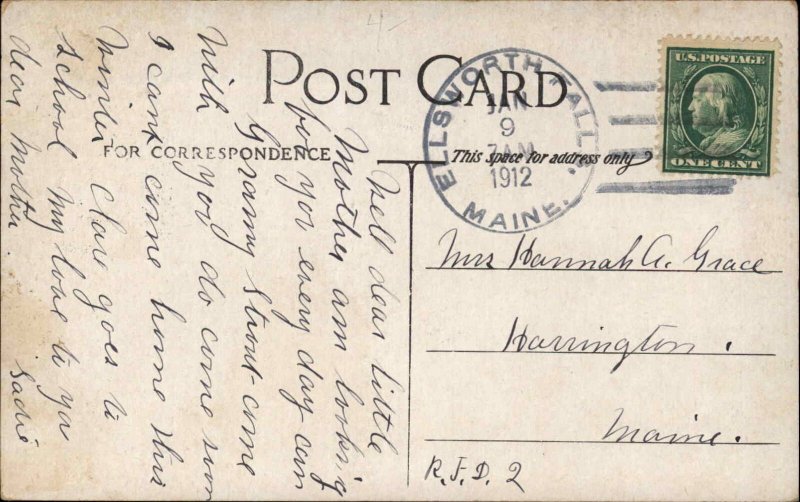 Ashtabula OH Old Cannon Flatiron Flat Iron Park c1910 Vintage Postcard 