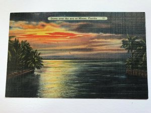 Vintage Postcard 1952 Dawn over Miami Florida (FL)